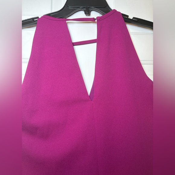 Sam Edelman Woman’s Fuschia Sheath Dress Sz 4 Sleeveless High Neck Deep Double V - Picture 5 of 7